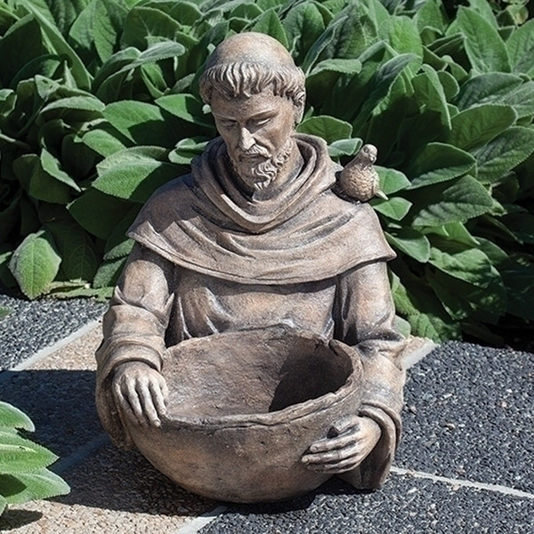 Saint Francis Holding Bowl Sculpture